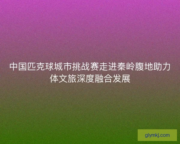 中国匹克球城市挑战赛走进秦岭腹地助力体文旅深度融合发展