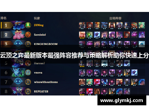 云顶之弈最新版本最强阵容推荐与策略解析助你快速上分